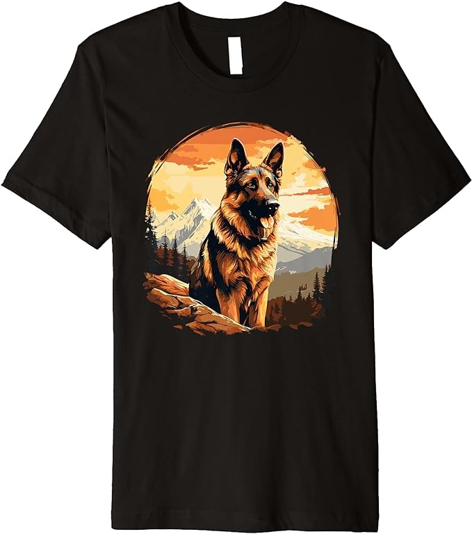 German Shepherd in the Mountains Premium T-Shirt