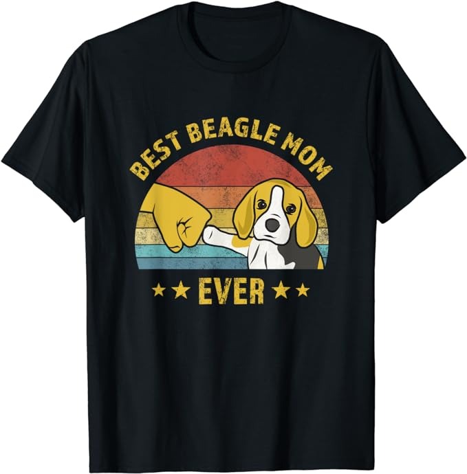 Cute Best Beagle Mom Ever Vintage Puppy Lover Design T-Shirt